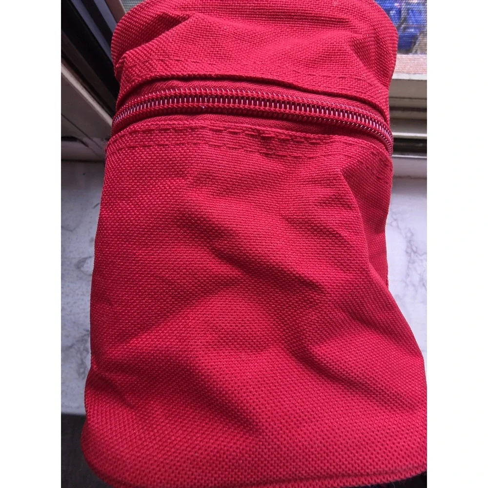 New Cosmetic Bag Women Red Sz: 6.5in x 5.5in x 6.5in Waterproof Canvas Zippered
